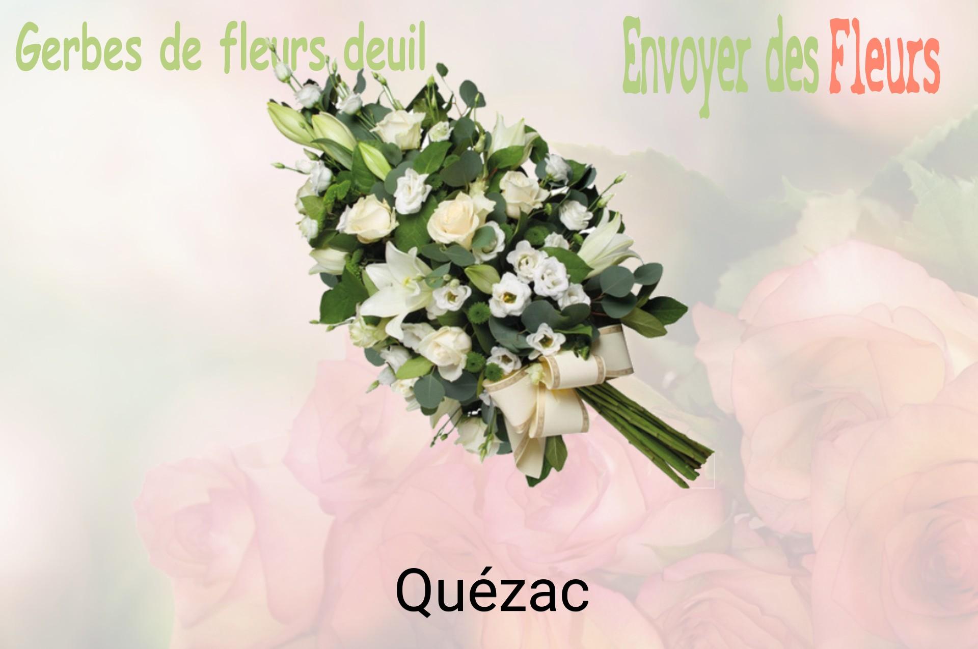 Gerbe de fleurs de deuil livrée à Quézac